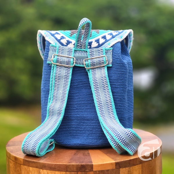 wayuu backpack, handmade backpack, wayuu bag, mochila wayuu, leather backpack, handwoven bag, crochet bag,