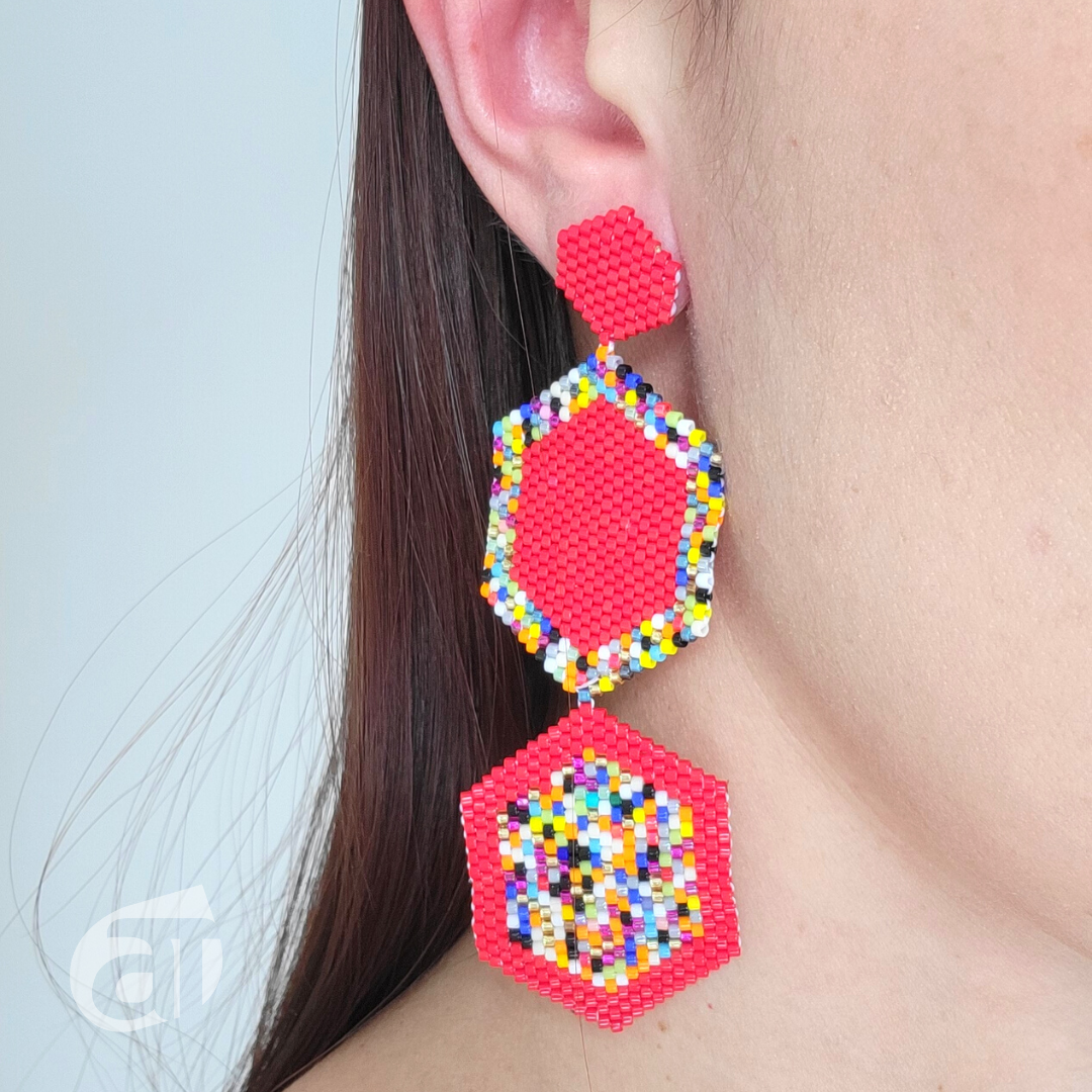 Miyuki Earrings, Handwoven, Artisanal, Vibrant & Colorful Beaded Earrings, Handmade Earrings, Fashionable handmade Jewelry, miyuki, miyuki earrings, miyuki handmade, miyuki jewelry, handmade earrings, handmade jewelry