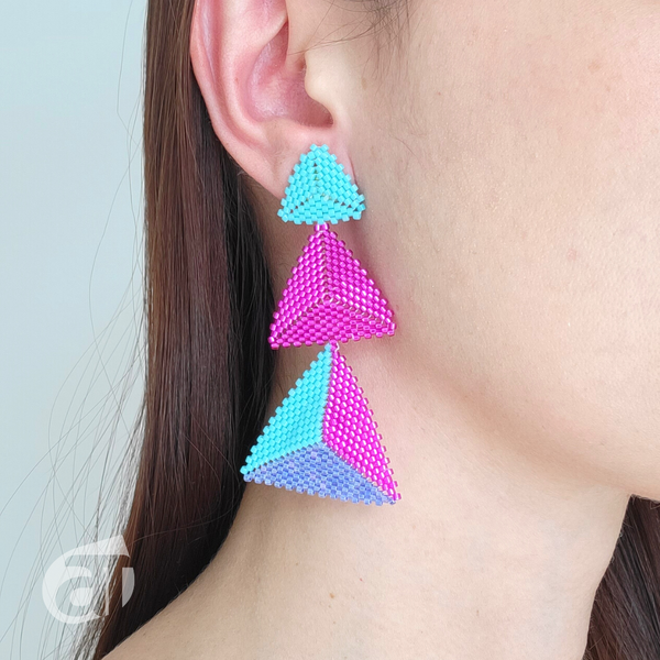 Handwoven Seedbead Earrings / Double Hexagon Miyuki Earrings/Beaded Earring/Drop Earring/Bohemian Ear Jewelry / Delica Bead Jewelry/Handmade